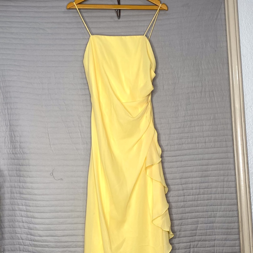 Women's Yellow Ruffled Dress